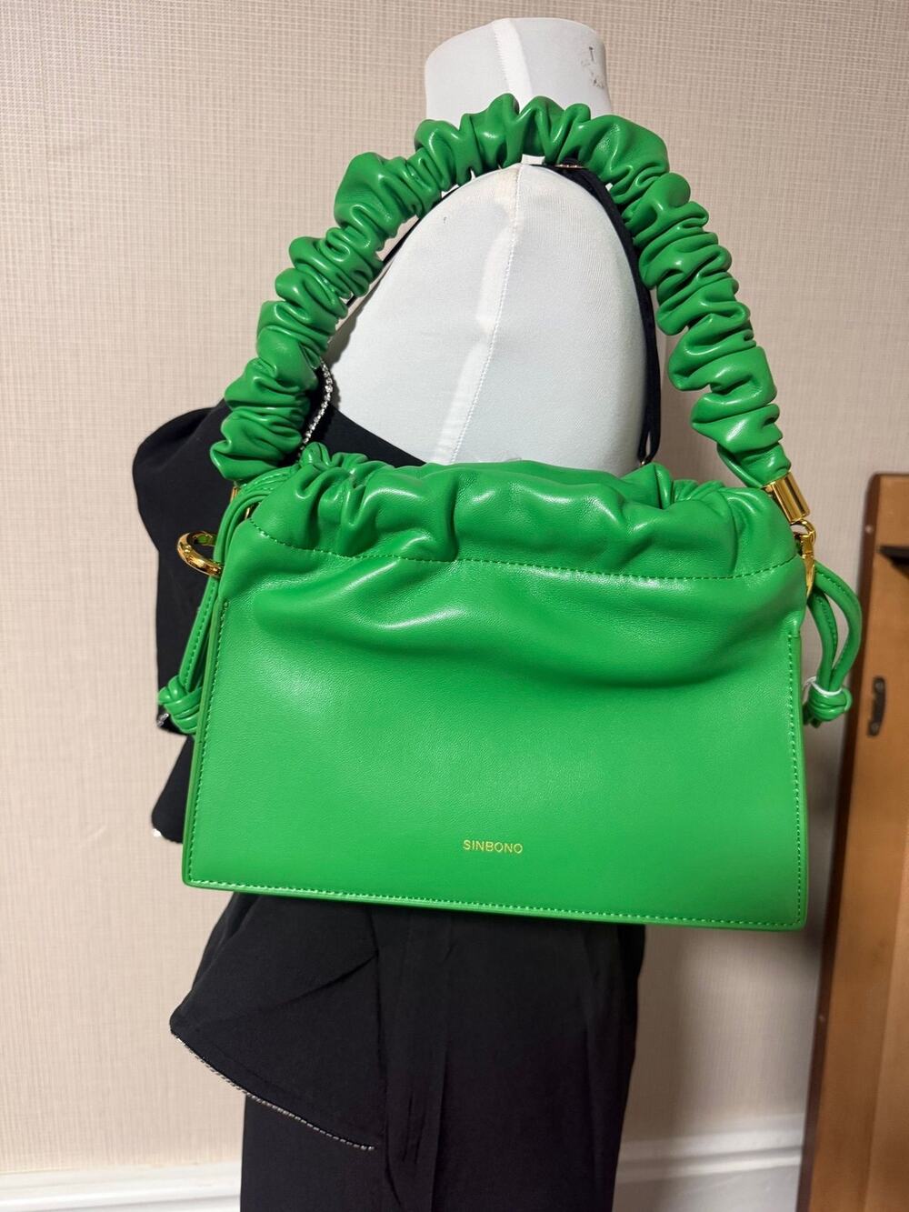 Green shoulder bag